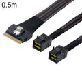 Cable de conexión SlimSAS de alta velocidad WG173 SFF-86548X a 2 x SFF-86434X, 0.5m, 0.8m