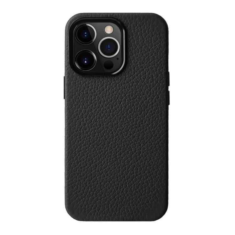 Funda para teléfono de piel auténtica con textura de lichi de melkco con marco de lente metálico, For iPhone 15 Pro Max, For iPhone 15 Pro, For iPhone 15, For iPhone 14, For iPhone 14 Pro, For iPhone 14 Pro Max, For iPhone 13 Pro Max, For iPhone 13 Pro...
