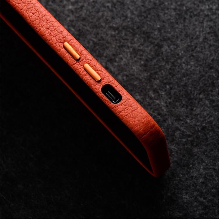 Funda para teléfono de piel auténtica con textura de lichi de melkco con marco de lente metálico, For iPhone 12, For iPhone 12 Pro Max, For iPhone 12 Pro