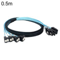 Cable WG174 de 4 conectores SATA rectos a 4 conectores SATA acodados de 6 Gbps, 0.5m, 1m