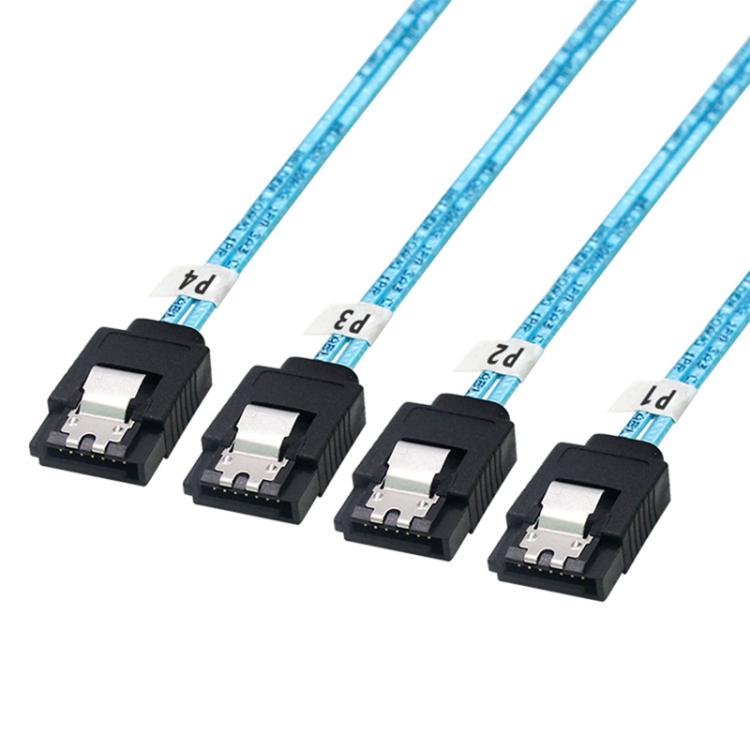 Cable WG174 de 4 conectores SATA rectos a 4 conectores SATA acodados de 6 Gbps, 0.5m, 1m