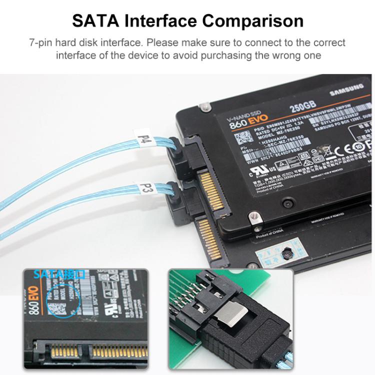 Cable WG174 de 4 conectores SATA rectos a 4 conectores SATA acodados de 6 Gbps, 0.5m, 1m