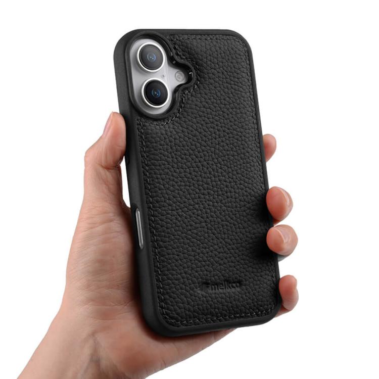 Funda híbrida para teléfono de policarbonato con textura de lichi de melkco, cobertura total., For iPhone 16
