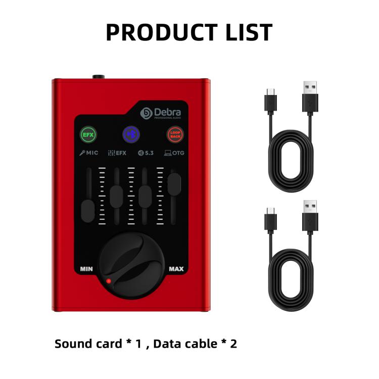 Tarjeta de sonido mini DEBRA GBA para grabación en directo