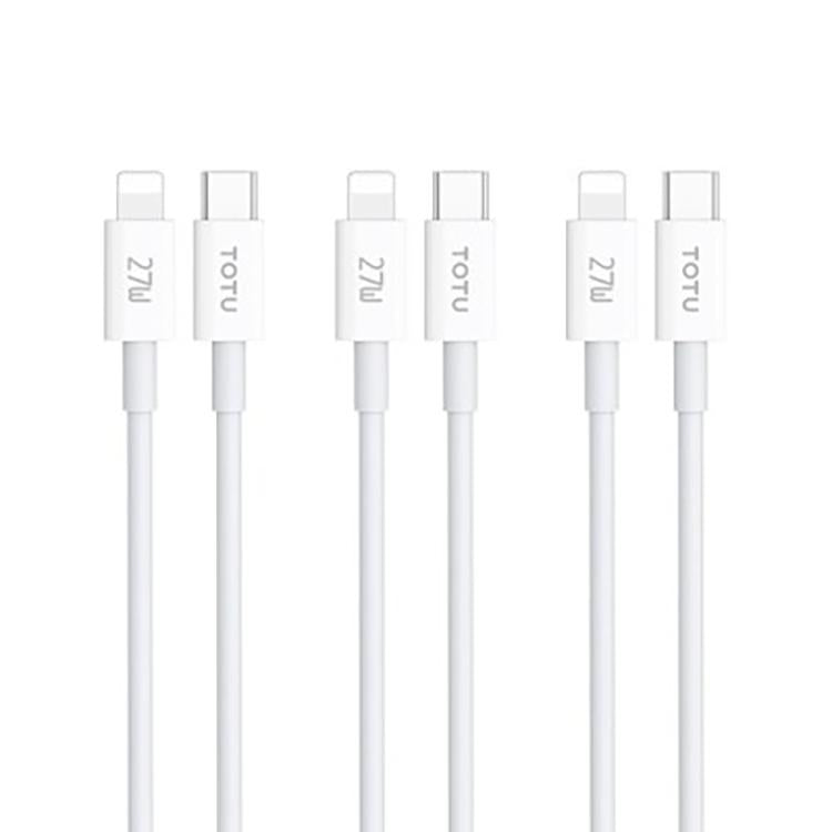 Juego de cables de datos TOTU GTZB01-PD Serie 27W Tipo-C a 8 pines, Longitud: 0,5 m + 1 m + 2 m