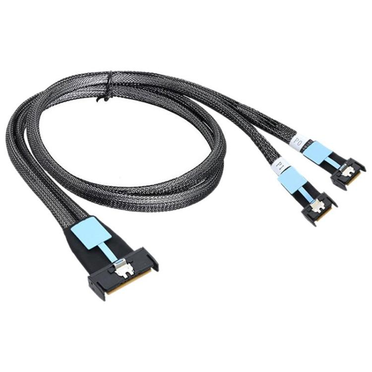 Cable adaptador de datos para servidor SlimeSAS WG185 MCIOx8 a 2xMCIOx4 Gen5MCIOx8, SlimeSAS MCIOx8 to 2xMCIOx4 Gen5MCIOx8