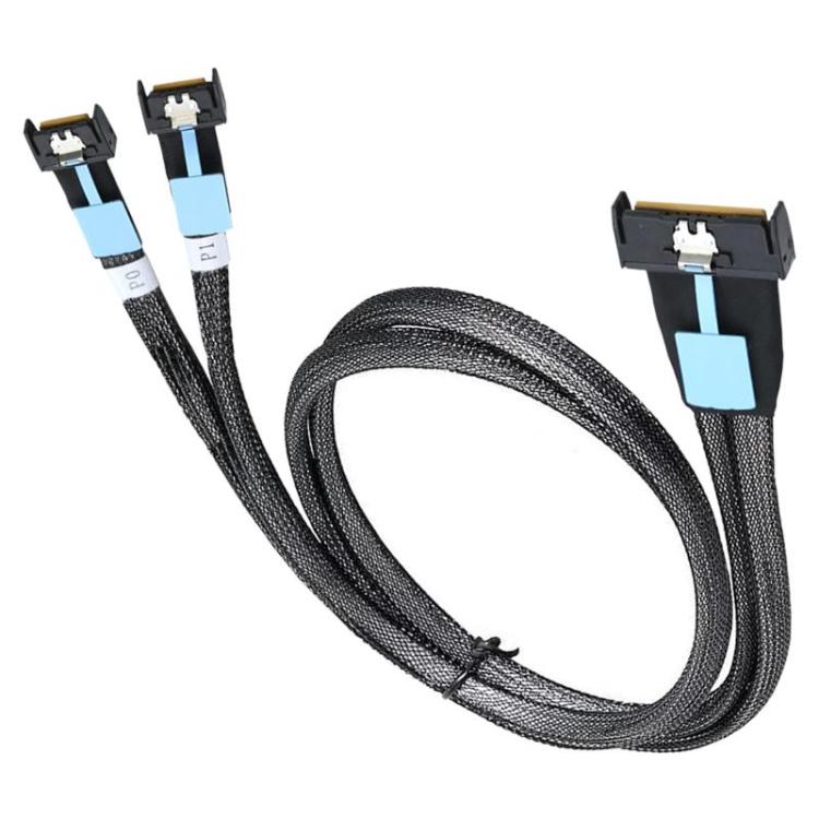 Cable adaptador de datos para servidor SlimeSAS WG185 MCIOx8 a 2xMCIOx4 Gen5MCIOx8, SlimeSAS MCIOx8 to 2xMCIOx4 Gen5MCIOx8