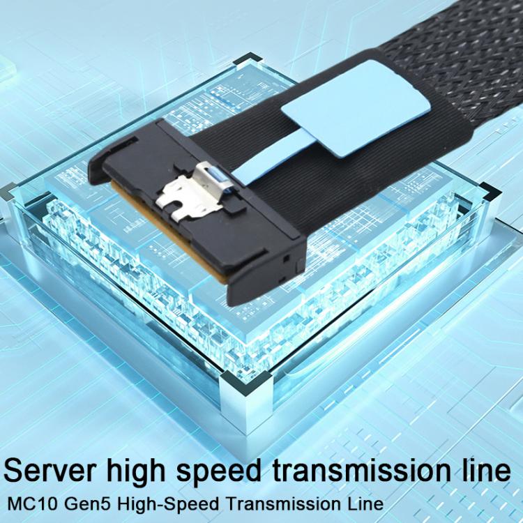 Cable adaptador de datos para servidor SlimeSAS WG185 MCIOx8 a 2xMCIOx4 Gen5MCIOx8, SlimeSAS MCIOx8 to 2xMCIOx4 Gen5MCIOx8