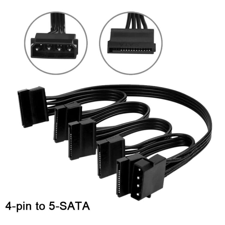Adaptador de extensión de alimentación para disco duro WG194 IDE de 4 pines a 5xSATA de 15 pines (1 a 5)., 0.6m