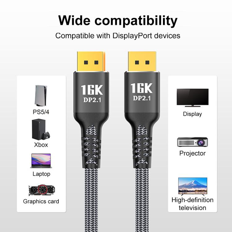Cable adaptador de vídeo HD WG235 DP2.1 a DP2.1 16K 30Hz, 1m, 1.5m, 2m, 3m, 5m