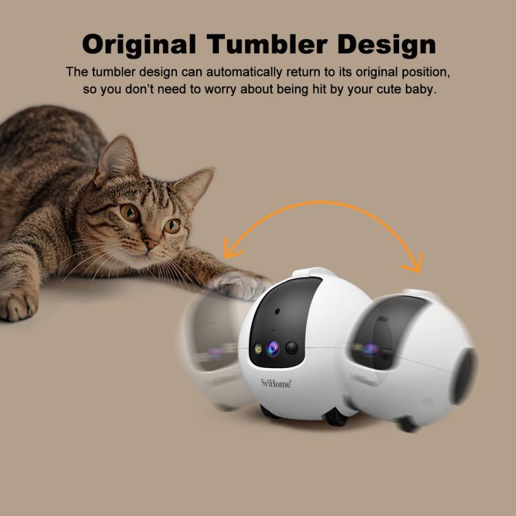 Cámara robot inteligente para mascotas SriHome DH013 Plus de 4 MP con base de carga automática., US Plug, UK Plug, EU Plug, AU Plug