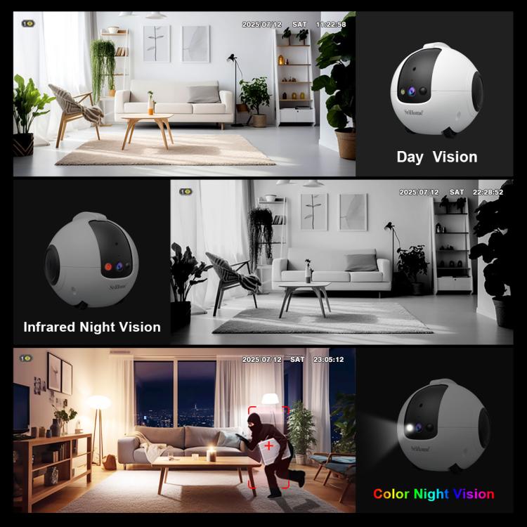 Cámara robot inteligente para mascotas SriHome DH013 Plus de 4 MP con base de carga automática., US Plug, UK Plug, EU Plug, AU Plug