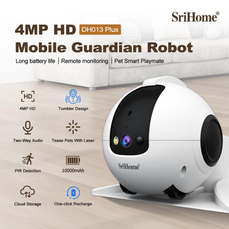 Cámara robot inteligente para mascotas SriHome DH013 Plus de 4 MP con base de carga automática., US Plug, UK Plug, EU Plug, AU Plug