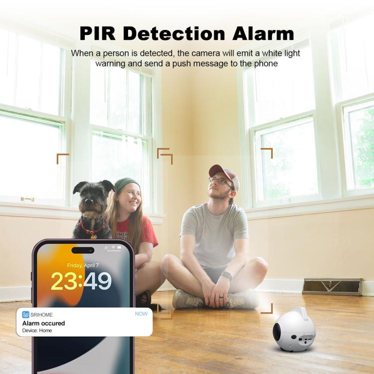 Cámara robot inteligente para mascotas SriHome DH013 Plus de 4 MP con base de carga automática., US Plug, UK Plug, EU Plug, AU Plug