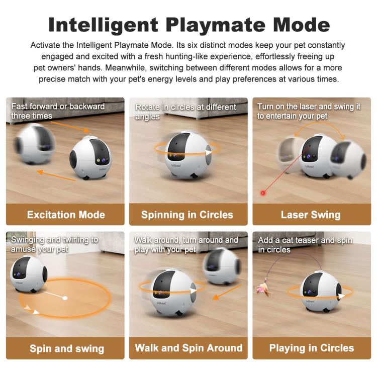 Cámara robot inteligente para mascotas SriHome DH013 Plus de 4 MP con base de carga automática., US Plug, UK Plug, EU Plug, AU Plug
