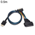 Cable de conexión SSD Oculink SFF-8611 a U.2 SFF-8639 SATA de 15 pines PCIe 4.0 Cable de alimentación para servidor, 0.5m, 0.7m