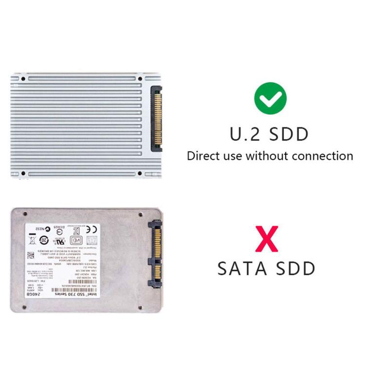 Cable de conexión SSD Oculink SFF-8611 a U.2 SFF-8639 SATA de 15 pines PCIe 4.0 Cable de alimentación para servidor, 0.5m, 0.7m