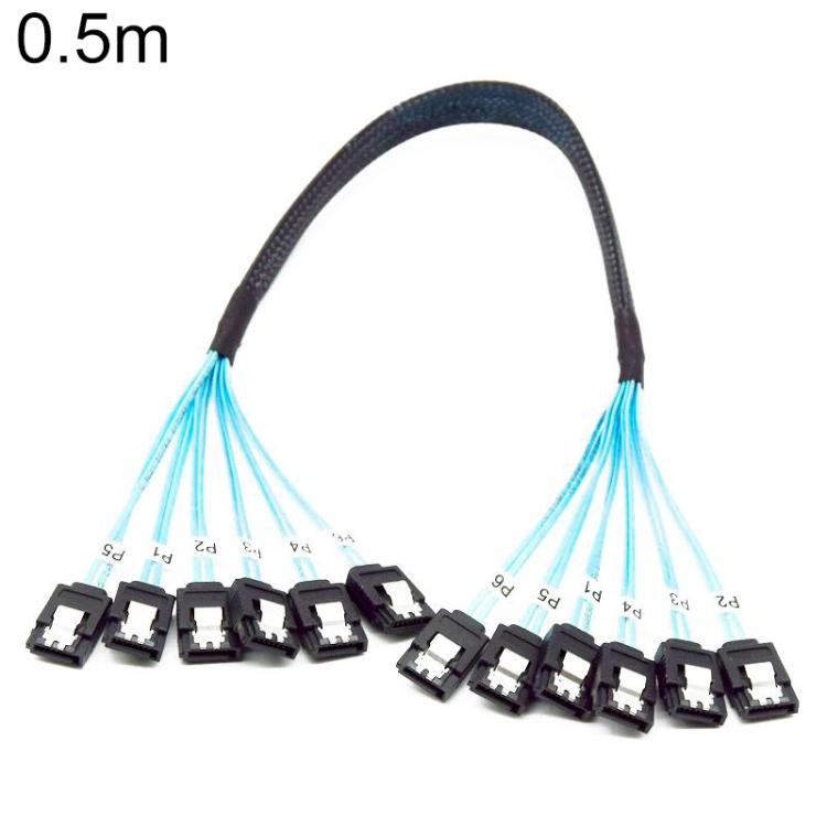 Cable de datos para disco duro SATA 3.0 de alta velocidad con seis cabezales WG214, 0.5m, 1m