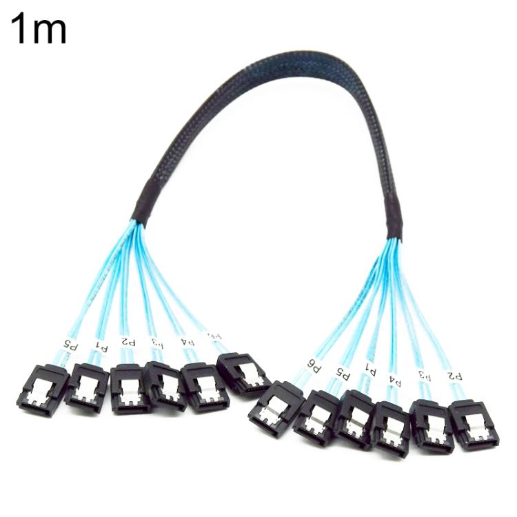 Cable de datos para disco duro SATA 3.0 de alta velocidad con seis cabezales WG214, 0.5m, 1m