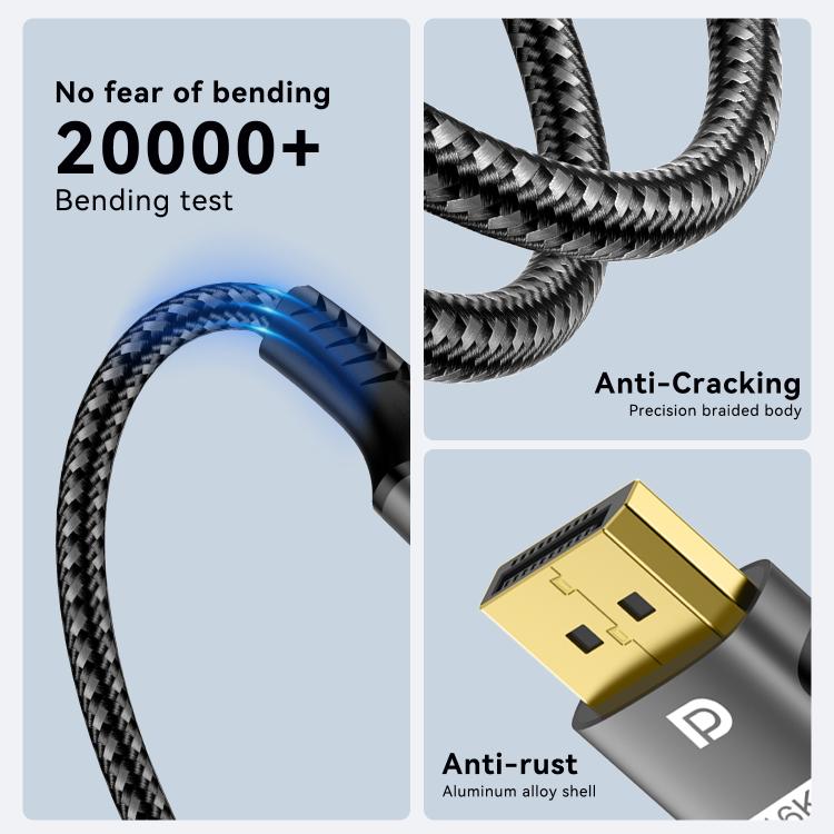 Cable de vídeo WG230 8K 120Hz DP2.1 a DP2.1 de alto ancho de banda y alta frecuencia de actualización, 1m, 2m, 3m