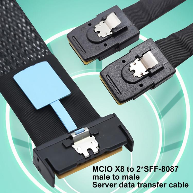 Cable de transferencia de datos para servidor Gen5 MCIO X8 a Dual SFF-8087, MCIO X8 to Dual SFF-8087