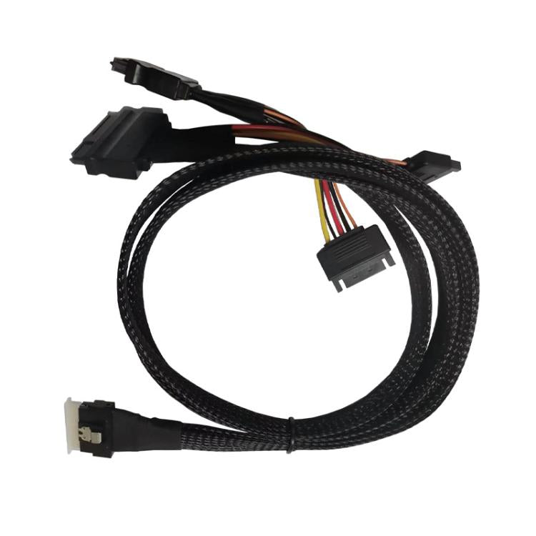 Cable adaptador para SSD SFF-8654 8i a Dual NVMe U.2 SFF-8639, 0.8m