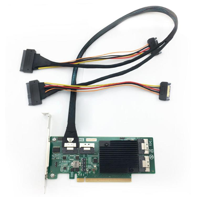 Cable adaptador para SSD SFF-8654 8i a Dual NVMe U.2 SFF-8639, 0.8m