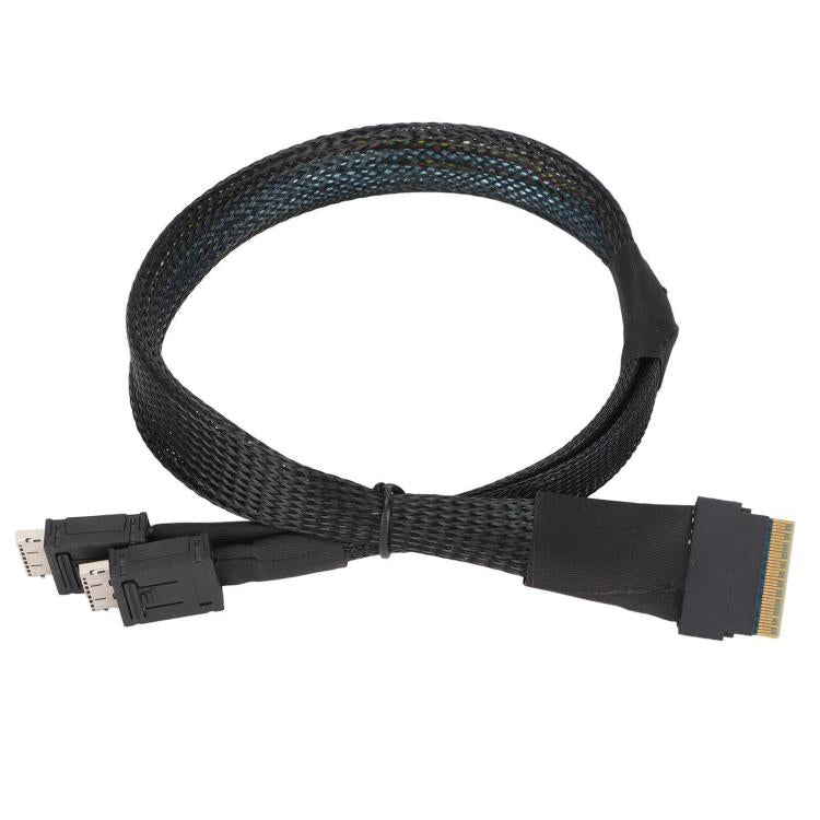 Cable de conexión de transferencia de datos de alta velocidad Slim SAS SFF-8654 8i a servidor dual Oculink SFF-8611 4i, 0.5m