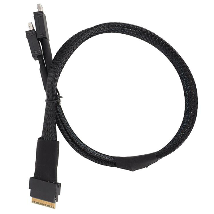 Cable de conexión de transferencia de datos de alta velocidad Slim SAS SFF-8654 8i a servidor dual Oculink SFF-8611 4i, 0.5m