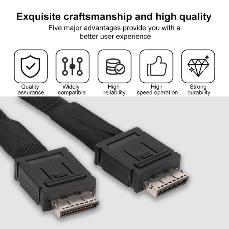 Cable de conexión de transferencia de datos de alta velocidad Slim SAS SFF-8654 8i a servidor dual Oculink SFF-8611 4i, 0.5m