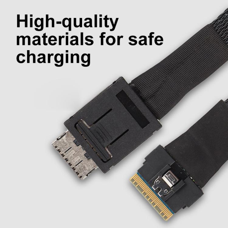 Cable de conexión de transferencia de datos de alta velocidad Slim SAS SFF-8654 8i a servidor dual Oculink SFF-8611 4i, 0.5m