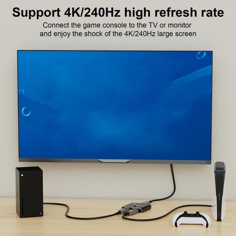 Convertidor de vídeo Ultra-HD bidireccional WG234 2 entradas 1 salida DP 16K, 16K Switcher(Black)