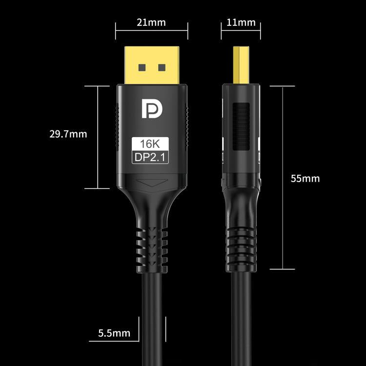 Cable adaptador HD WG231 16K 60Hz DisplayPort 2.1 macho a DisplayPort 2.1 macho, 1m, 2m, 3m