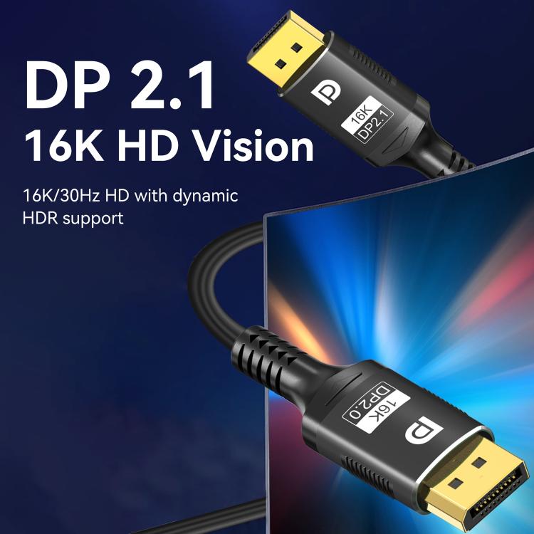 Cable adaptador HD WG231 16K 60Hz DisplayPort 2.1 macho a DisplayPort 2.1 macho, 1m, 2m, 3m