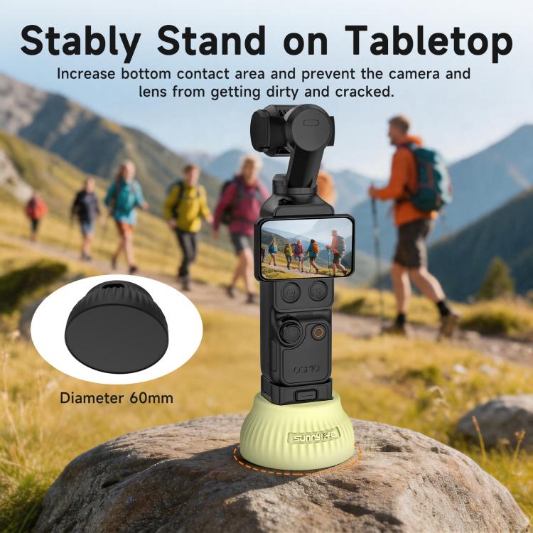Soporte de silicona Sunnylife para DJI Osmo Pocket 4/3, base para consola central de coche, estabilizador de escritorio., Car Base, Tabletop Base