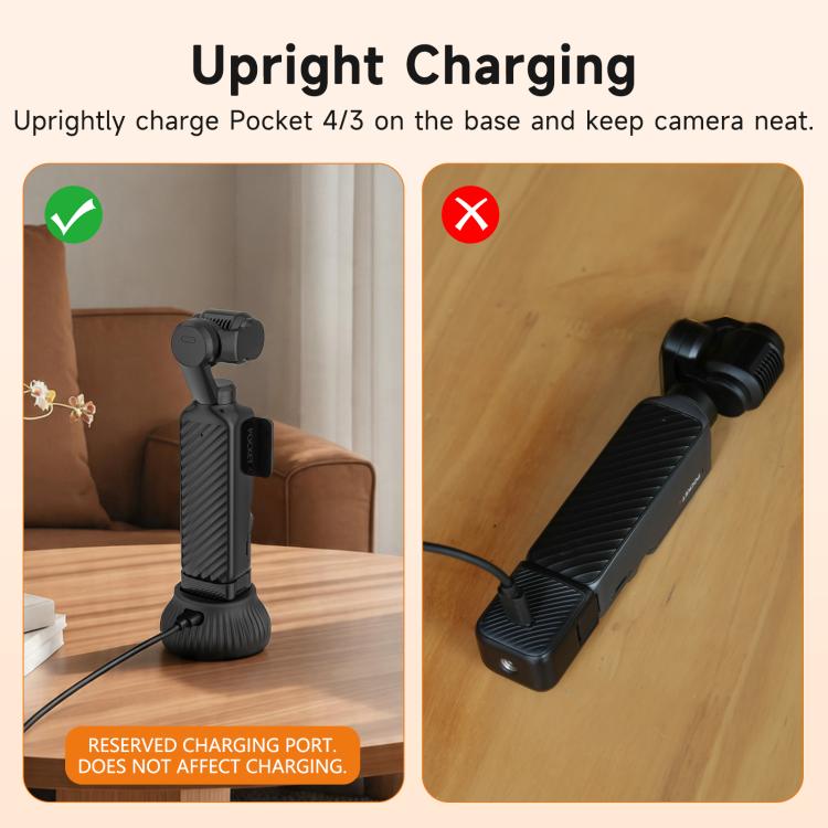 Soporte de silicona Sunnylife para DJI Osmo Pocket 4/3, base para consola central de coche, estabilizador de escritorio., Car Base, Tabletop Base
