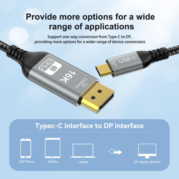 Cable adaptador WG238 USB/Tipo-C a DP 16K 60HZ HD, WG238