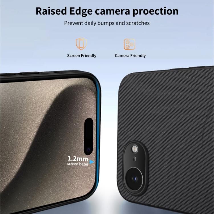 Funda para teléfono híbrida de PC y TPU con textura de fibra de carbono magnética de la serie WANLONFENG TQ, For iPhone 17e / 16e, For iPhone 17 Pro Max, For iPhone 17 Pro, For iPhone 17, For iPhone Air, For iPhone 16 Pro Max, For iPhone 16 Pro        ...
