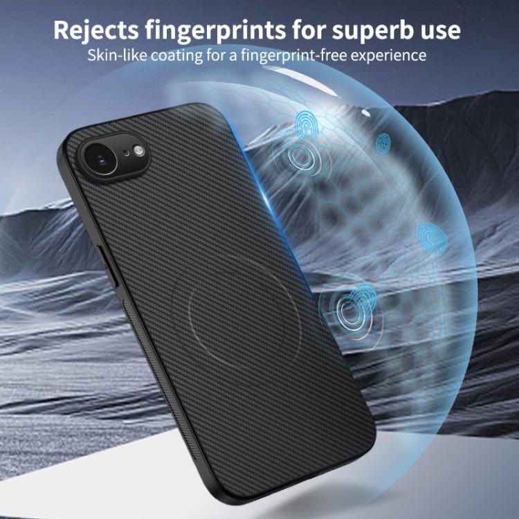 Funda para teléfono híbrida de PC y TPU con textura de fibra de carbono magnética de la serie WANLONFENG TQ, For iPhone 17e / 16e, For iPhone 17 Pro Max, For iPhone 17 Pro, For iPhone 17, For iPhone Air, For iPhone 16 Pro Max, For iPhone 16 Pro        ...