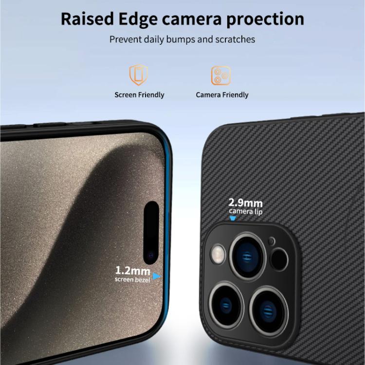 Funda para teléfono híbrida de PC y TPU con textura de fibra de carbono magnética de la serie WANLONFENG TQ, For iPhone 14 Pro, For iPhone 14 Pro Max, For iPhone 13 Pro Max, For iPhone 13 Pro, For iPhone 13