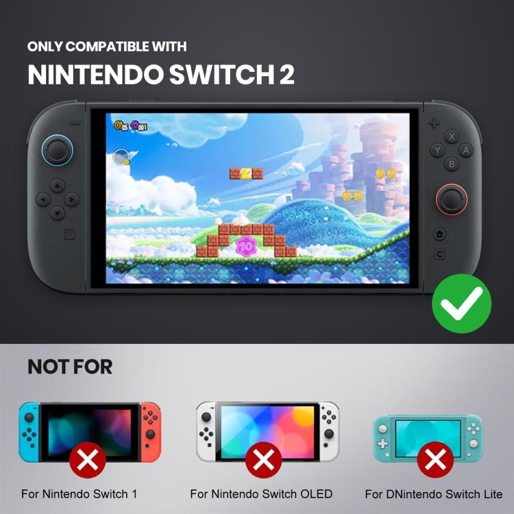 Funda protectora XDcase transparente de TPU suave al tacto con cubierta frontal., For Nintendo Switch 2