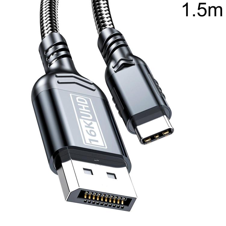 Cable adaptador Thunderbolt WG226 16K Ultra HD Tipo-C a DP 2.1 con logotipo, 1.5m, 1.8m