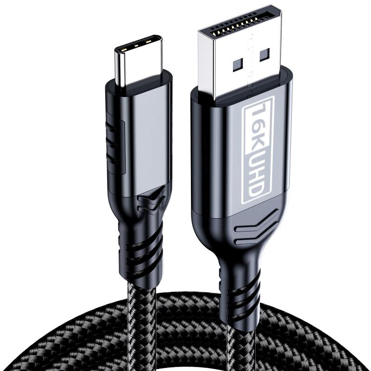 Cable adaptador Thunderbolt WG226 16K Ultra HD Tipo-C a DP 2.1 con logotipo, 1.5m, 1.8m
