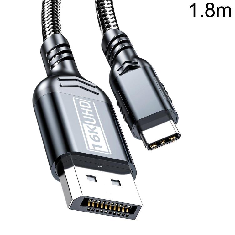 Cable adaptador Thunderbolt WG226 16K Ultra HD Tipo-C a DP 2.1 con logotipo, 1.5m, 1.8m