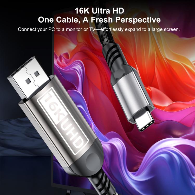 Cable adaptador de monitor WG228 16K Ultra HD Tipo-C a DP 2.1, 2m