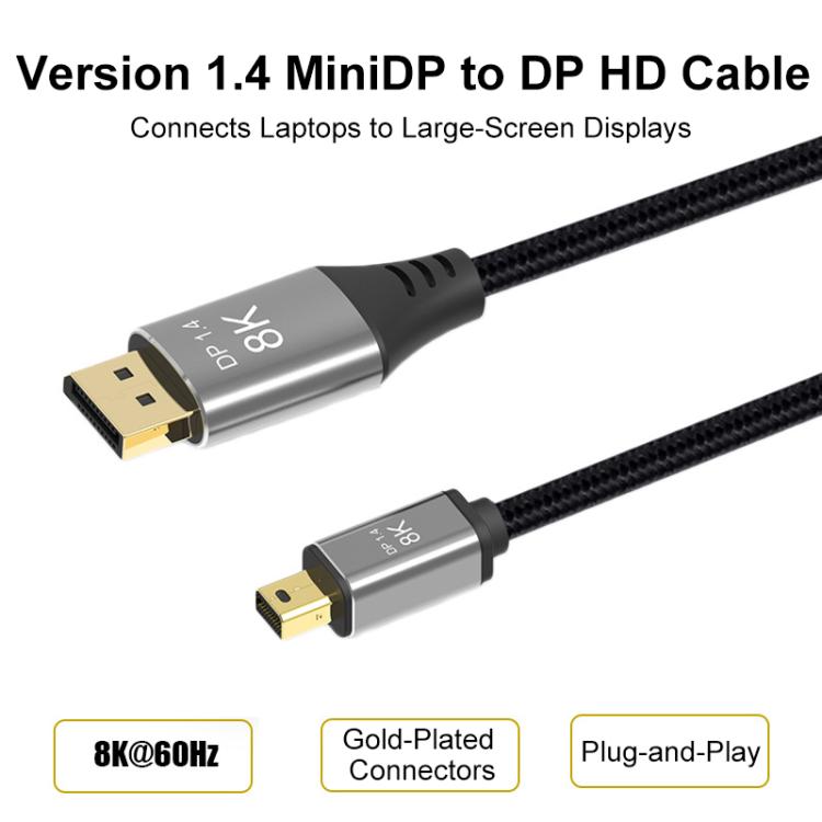 Cable adaptador de vídeo WG233 Mini DP a DP1.4 8K HD, 8K-1m, 8K-2m