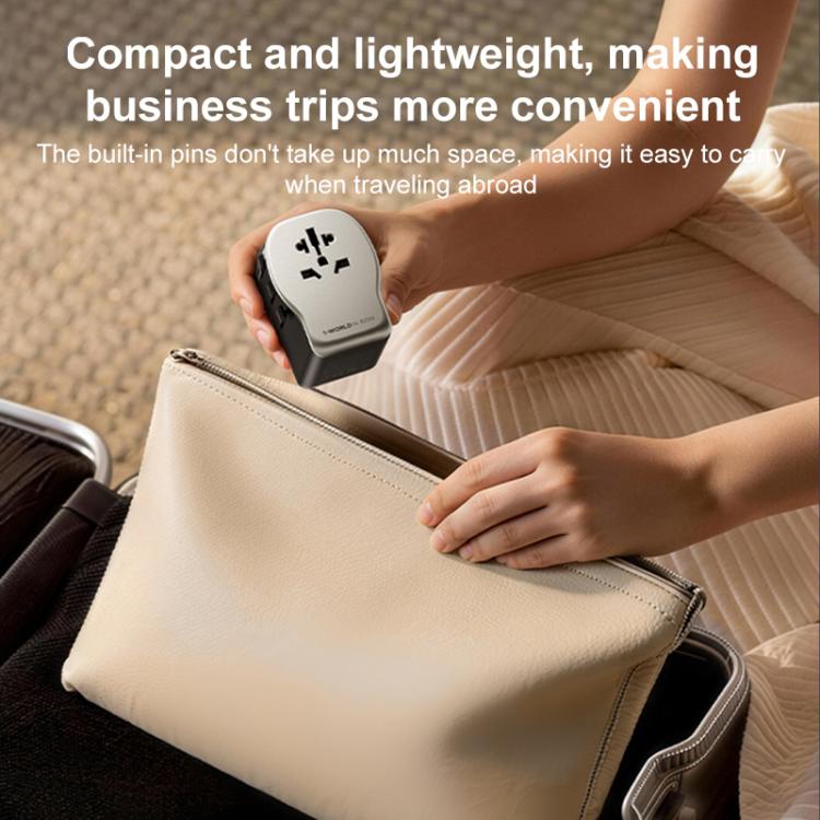 Adaptador de viaje universal MOMAX UA35 1-World N de 65 W con tres puertos GaN, AU Plug, EU Plug, UK Plug, US Plug
