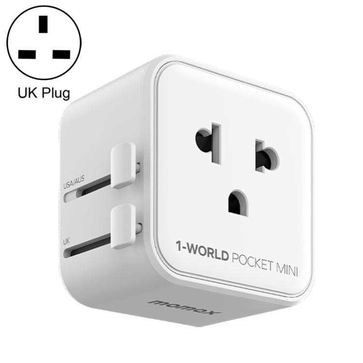 Adaptador de viaje universal ultradelgado MOMAX UA37 1-World Pocket Mini, AU Plug, EU Plug, UK Plug, US Plug