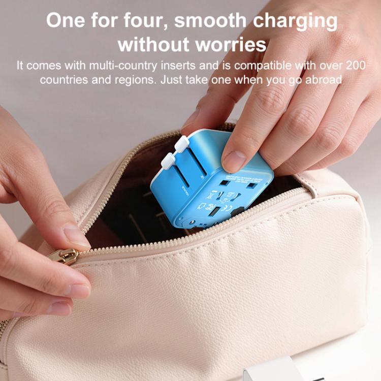 Adaptador de viaje universal ultradelgado MOMAX UA37 1-World Pocket Mini, AU Plug, EU Plug, UK Plug, US Plug