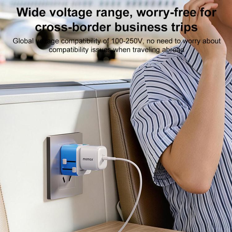 Adaptador de viaje universal ultradelgado MOMAX UA37 1-World Pocket Mini, AU Plug, EU Plug, UK Plug, US Plug